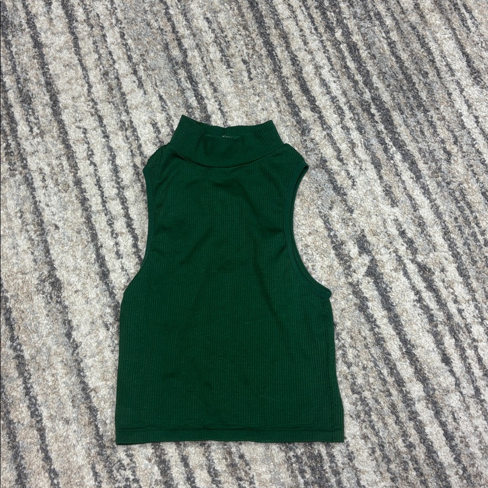 Zara Forest Green Ribbed Top